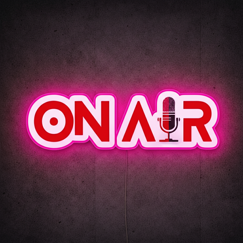 ShineNeon™ Red ON AIR LED Neon Sign - Podcast Room Wall Decor (USB Powered)