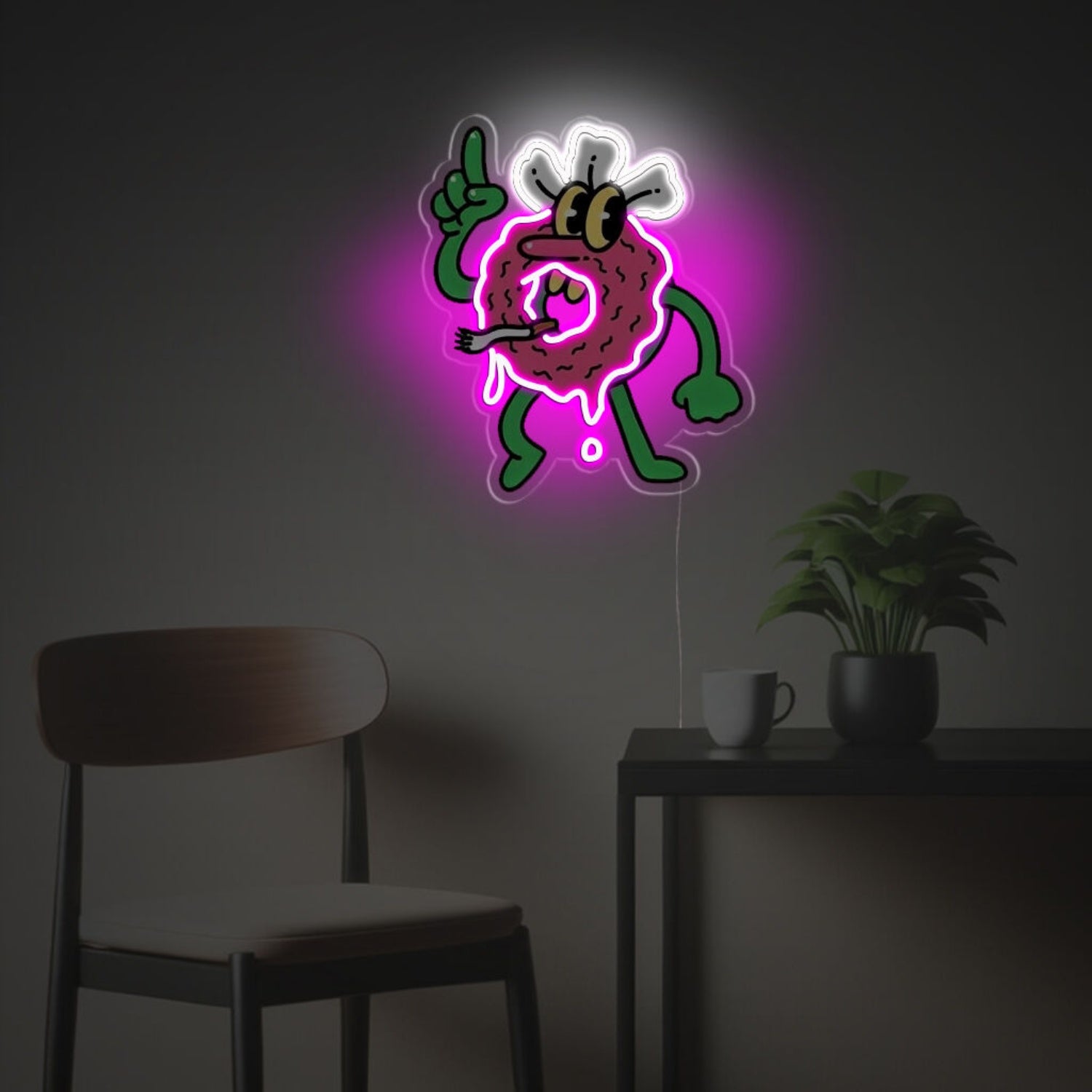 Pinky Donut Guy Led Neon Acrylic Artwork | Shineneon