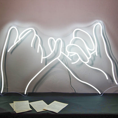 Pinky Finger Promise Neon Sign For Friendship And Positive Spaces | Shineneon