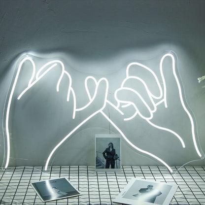 Pinky Finger Promise Neon Sign For Friendship And Positive Spaces | Shineneon