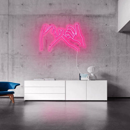 Pinky Finger Promise Neon Sign For Friendship And Positive Spaces | Shineneon
