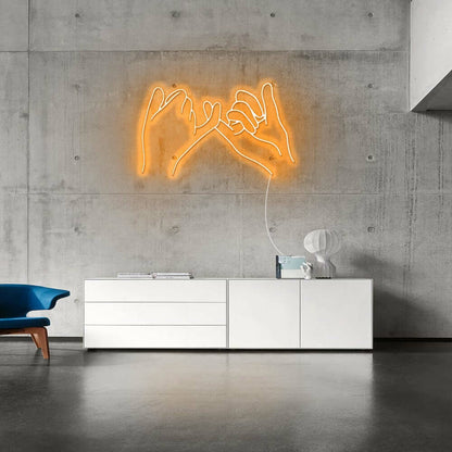 Pinky Finger Promise Neon Sign For Friendship And Positive Spaces | Shineneon