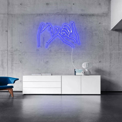 Pinky Finger Promise Neon Sign For Friendship And Positive Spaces | Shineneon