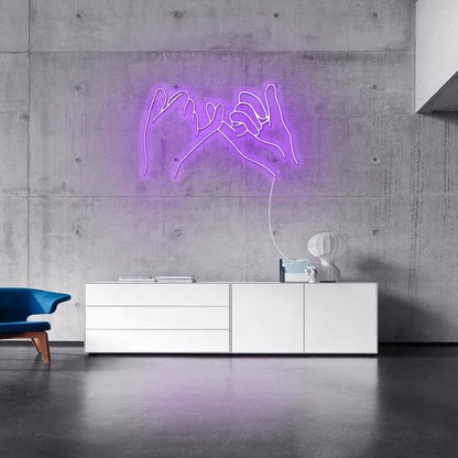 Pinky Finger Promise Neon Sign For Friendship And Positive Spaces | Shineneon
