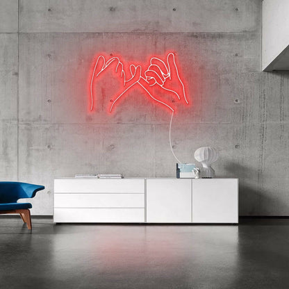 Pinky Finger Promise Neon Sign For Friendship And Positive Spaces | Shineneon