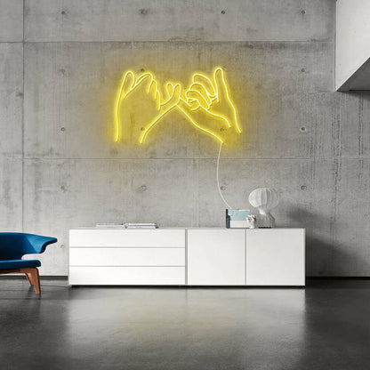 Pinky Finger Promise Neon Sign For Friendship And Positive Spaces | Shineneon