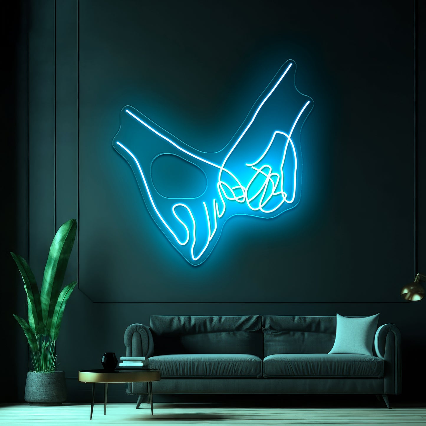 Pinky Swear Line Art Wall Artwork Neon Signs