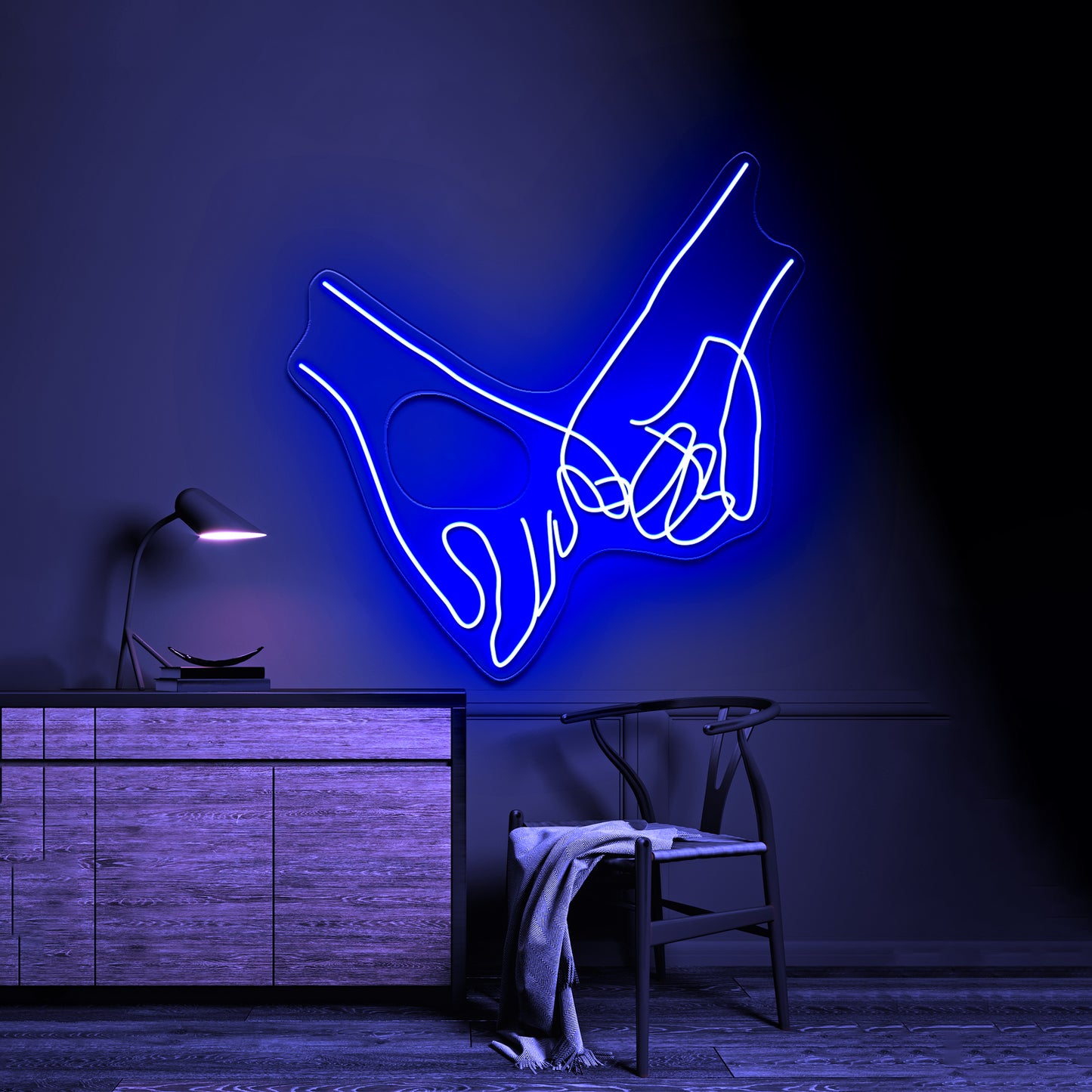 Pinky Swear Line Art Wall Artwork Neon Signs