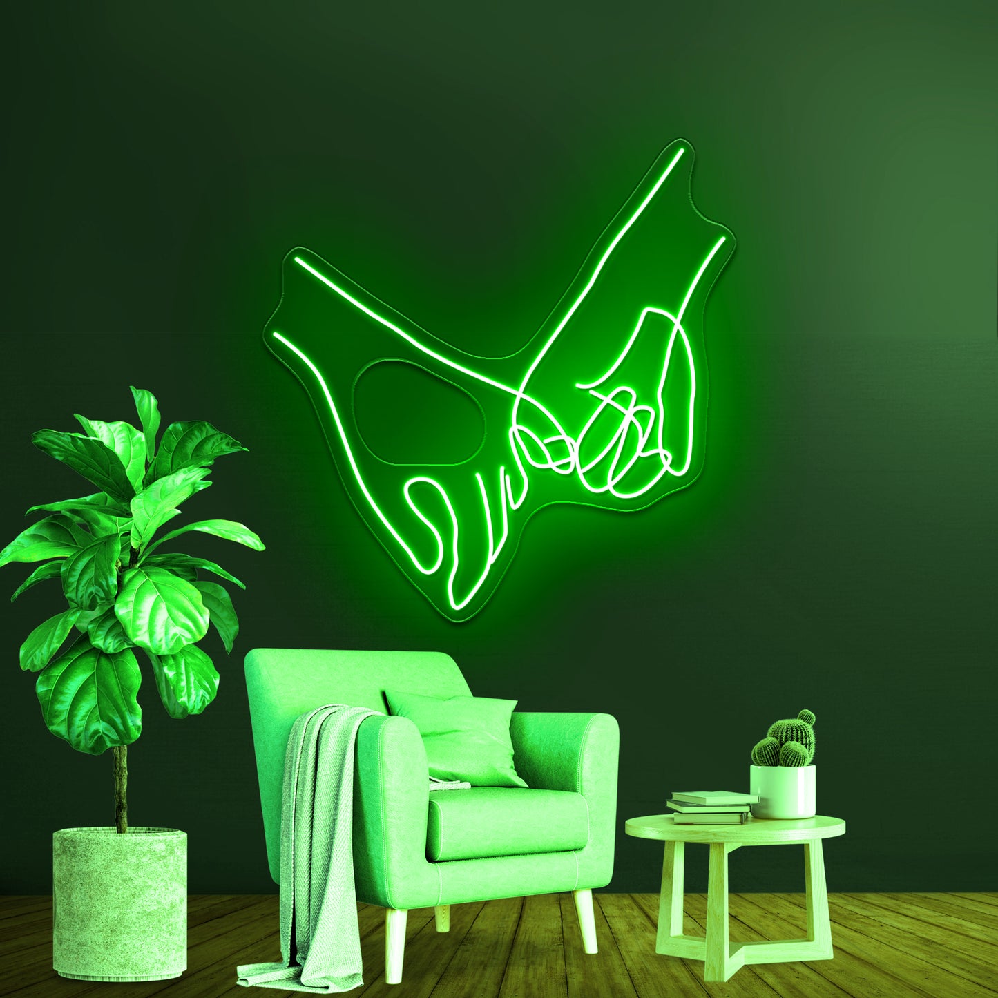 Pinky Swear Line Art Wall Artwork Neon Signs