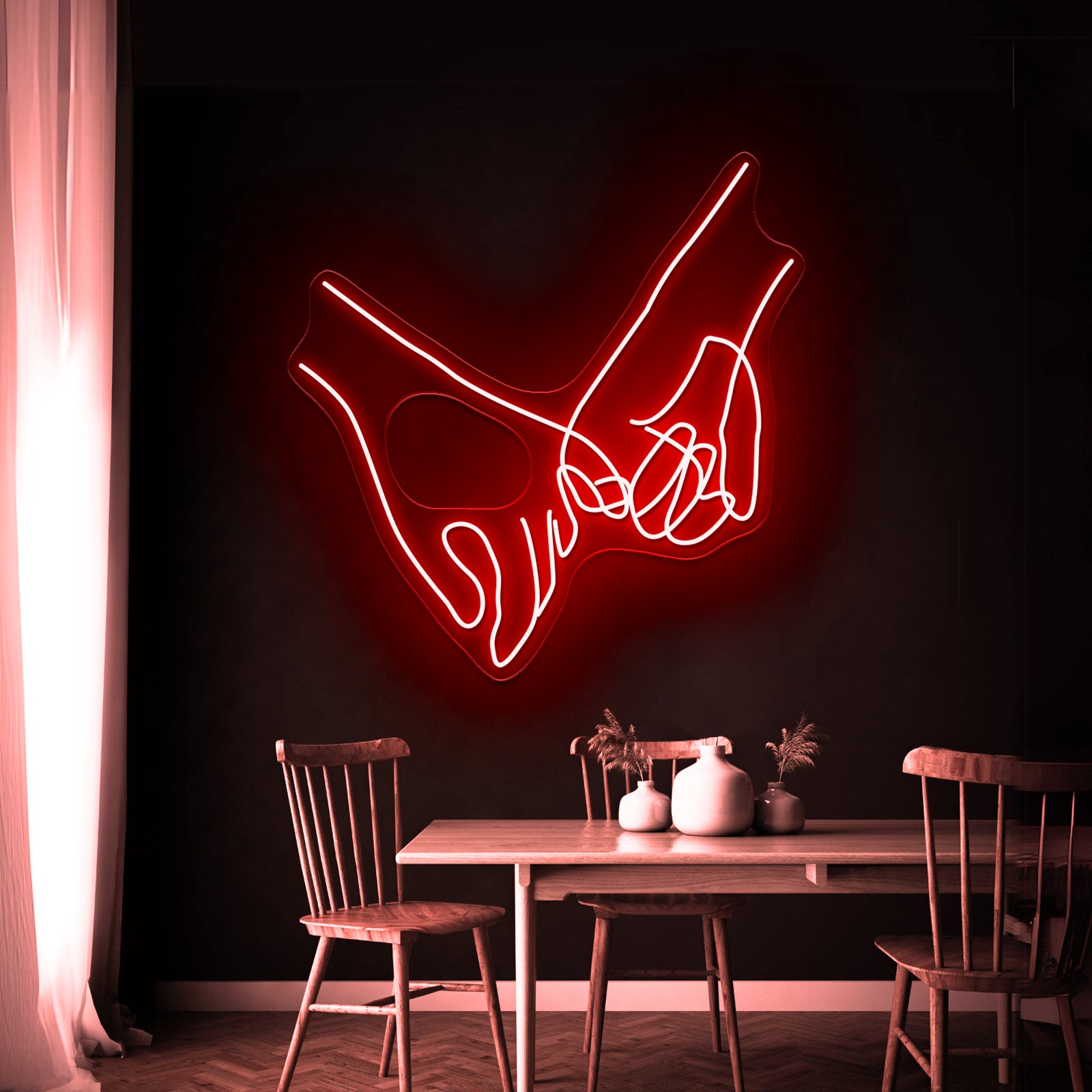 Pinky Swear Line Art Wall Artwork Neon Signs | Shineneon