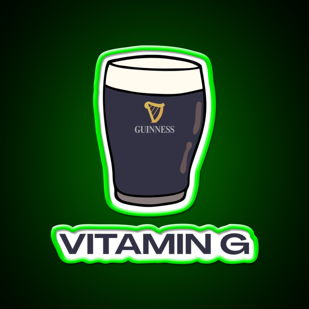 Pint Of Guiness Vitamin G Split The G Beer Bar Decor Led Neon Sign Rgb Color - LED neon sign view 8