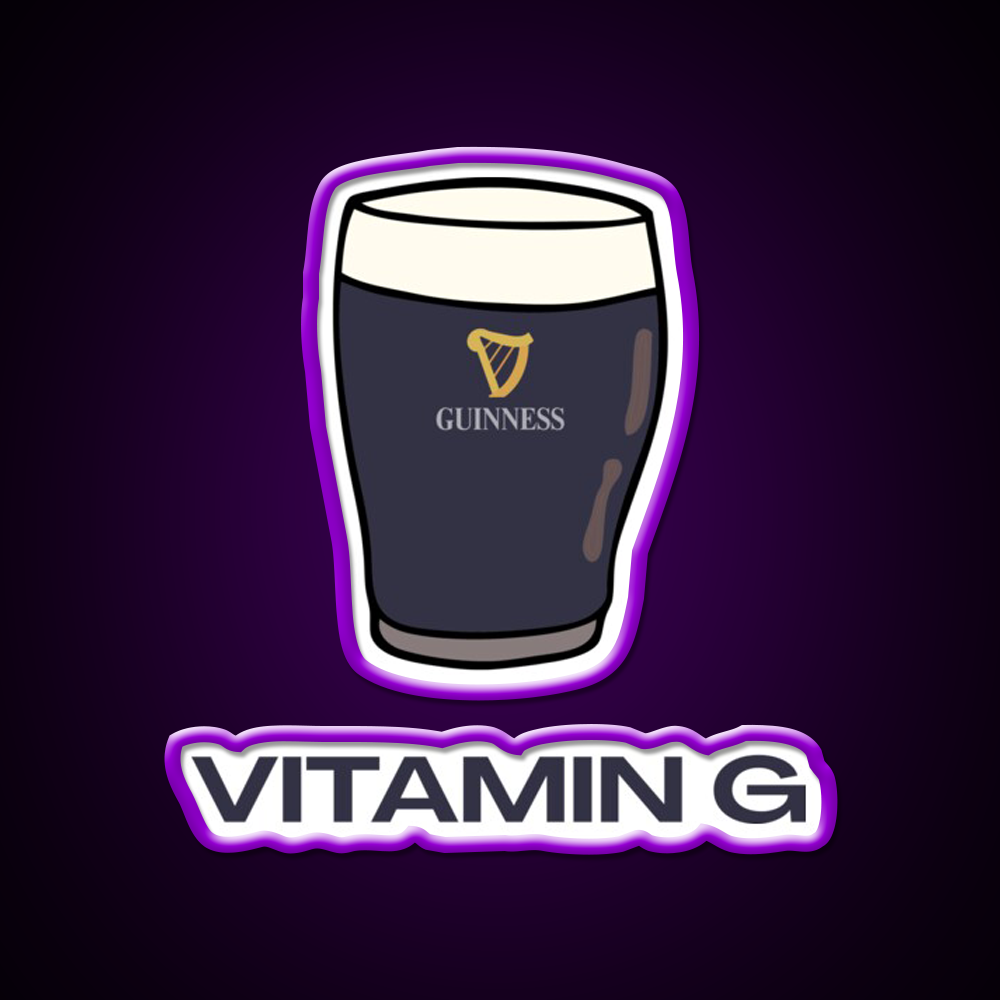 Pint Of Guiness Vitamin G Split The G Beer Bar Decor Led Neon Sign Rgb Color - LED neon sign view 9