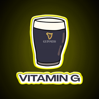 Pint Of Guiness Vitamin G Split The G Beer Bar Decor Led Neon Sign Rgb Color - Custom LED neon sign front view