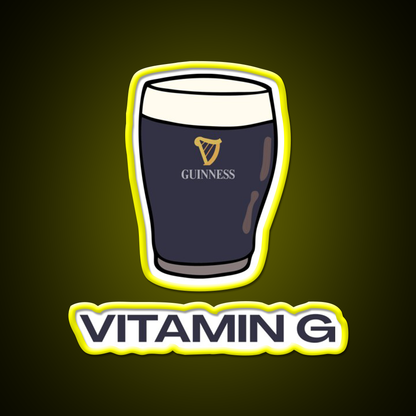 Pint Of Guiness Vitamin G Split The G Beer Bar Decor Led Neon Sign Rgb Color - LED neon sign view 7