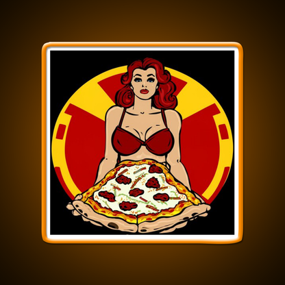Pinup Pizza Fast Food Led Neon Sign For Burger Place Rgb Color