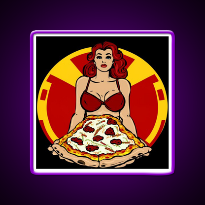 Pinup Pizza Fast Food Led Neon Sign For Burger Place Rgb Color