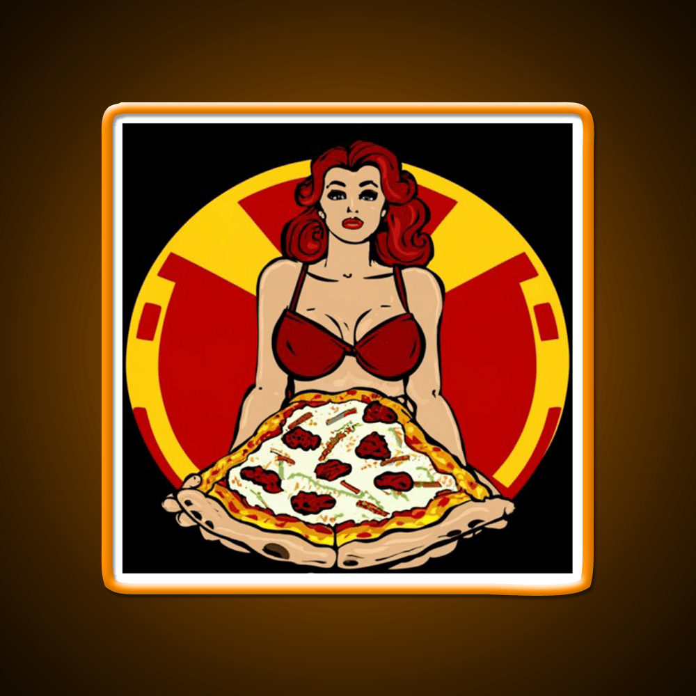 Pinup Pizza Fast Food Led Neon Sign For Burger Place Rgb Color - Shineneon