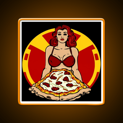 Pinup Pizza Fast Food Led Neon Sign For Burger Place Rgb Color - Shineneon