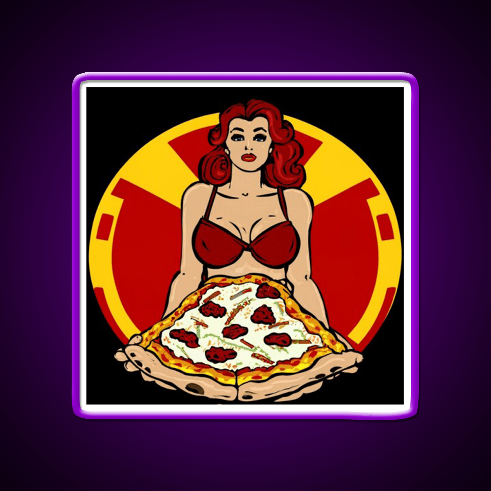 Pinup Pizza Fast Food Led Neon Sign For Burger Place Rgb Color - Shineneon
