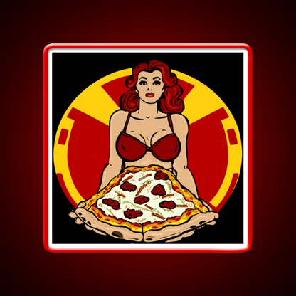 Pinup Pizza Fast Food Led Neon Sign For Burger Place Rgb Color - Shineneon