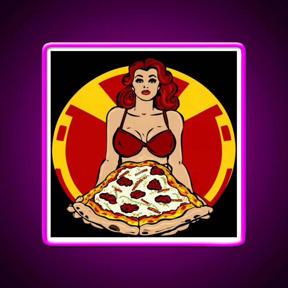 Pinup Pizza Fast Food Led Neon Sign For Burger Place Rgb Color - Shineneon