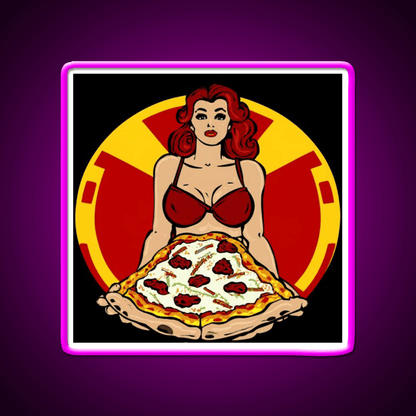 Pinup Pizza Fast Food Led Neon Sign For Burger Place Rgb Color - Shineneon