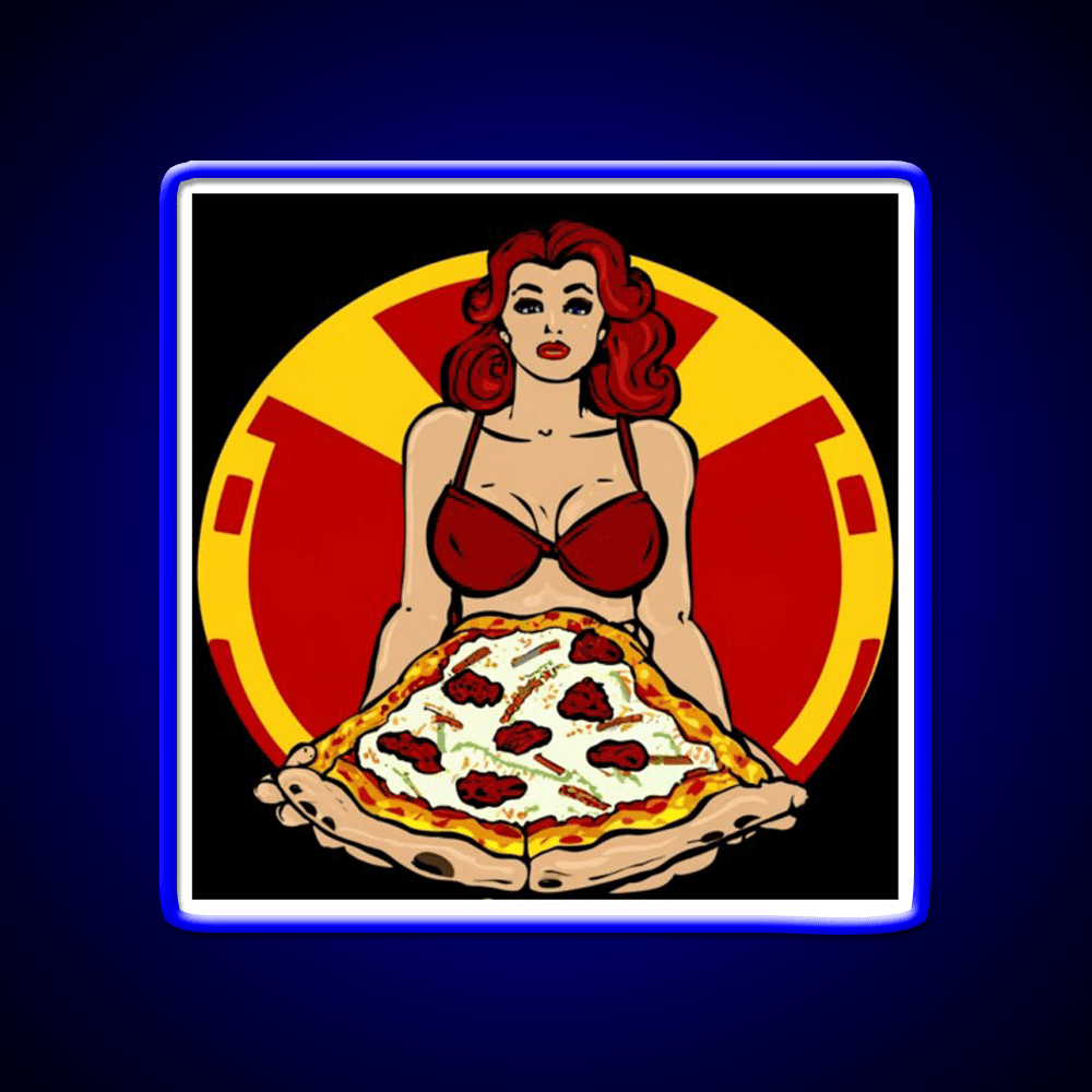 Pinup Pizza Fast Food Led Neon Sign For Burger Place Rgb Color - Shineneon