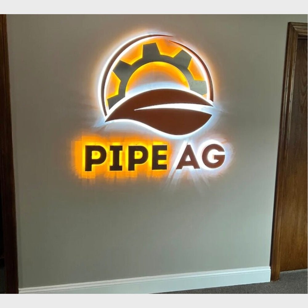 Pipe Ag Logo 3D Backlit Channel Letters Led Light Sign - Shineneon