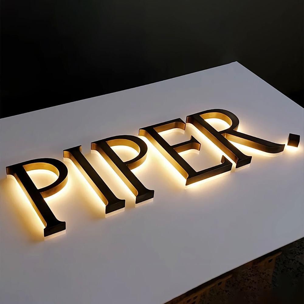 Piper 3D Backlit Letters Business Metal Led Sign - Shineneon
