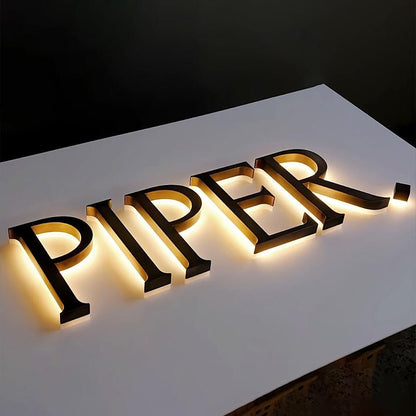 Piper 3D Backlit Letters Business Metal Led Sign - Shineneon