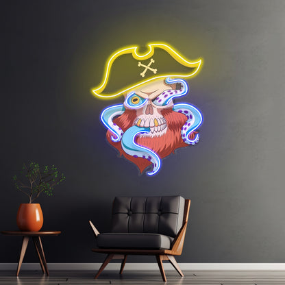 Pirate Captain Skull Led Neon Sign Light Custom Led Signs