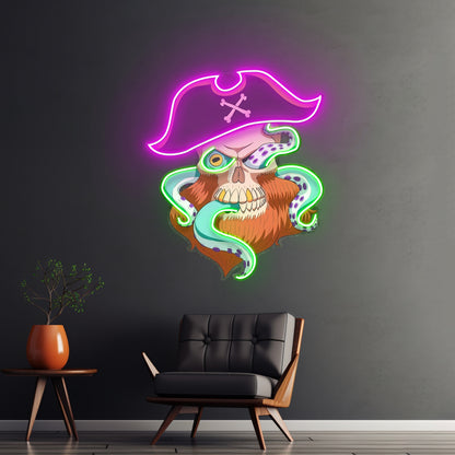 Pirate Captain Skull Led Neon Sign Light Custom Led Signs