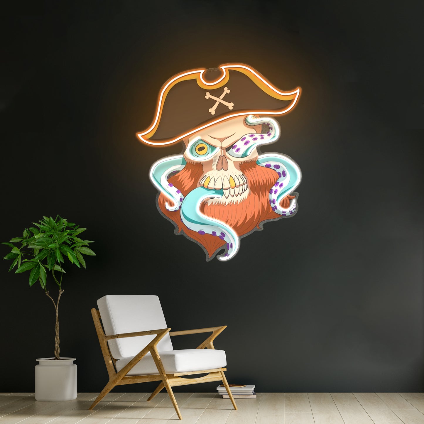 Pirate Captain Skull Led Neon Sign Light Custom Led Signs