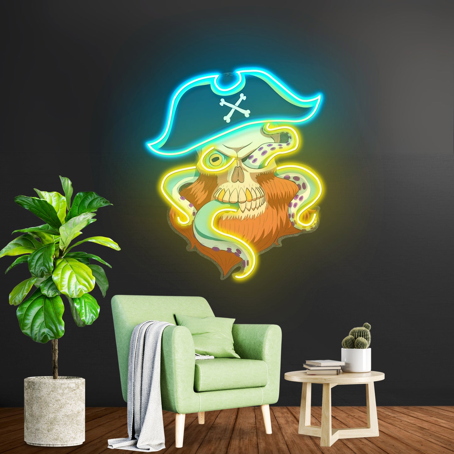 Pirate Captain Skull Led Neon Sign Light Custom Led Signs