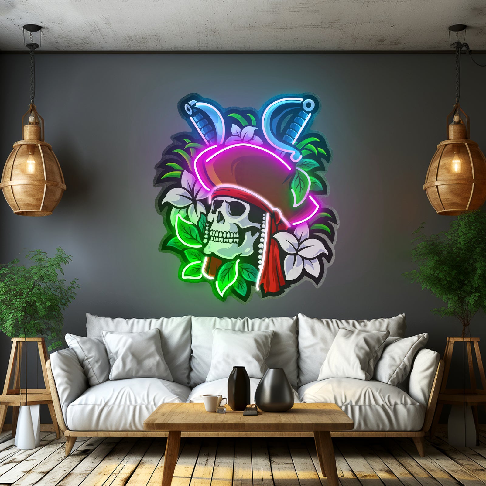 Pirate Skeleton Led Neon Sign Light Custom Led Signs