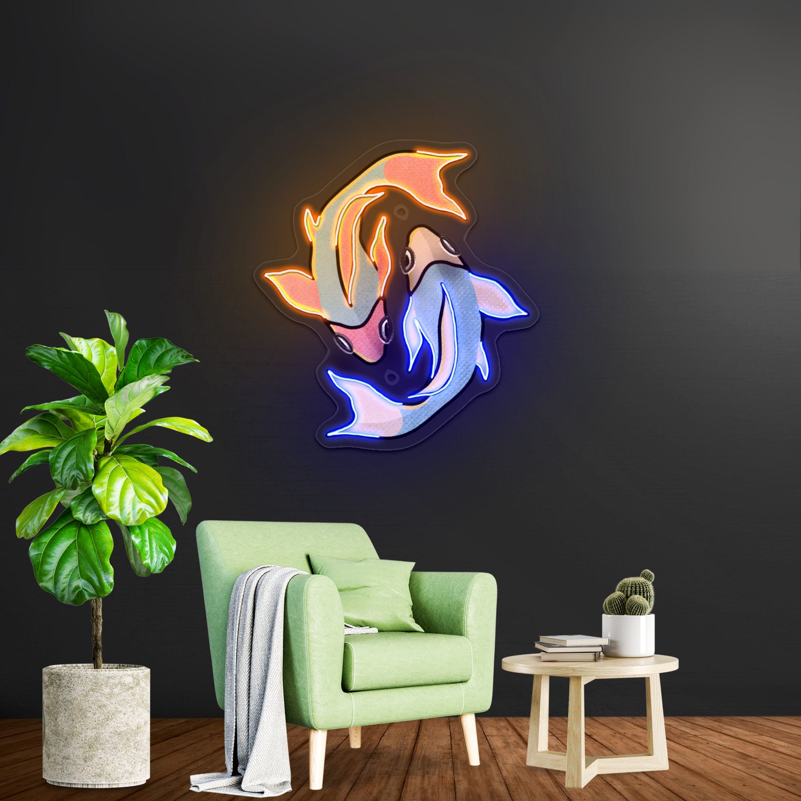 Pisces Fish Sign Zodiac Artwork Aesthetic Neon Signs