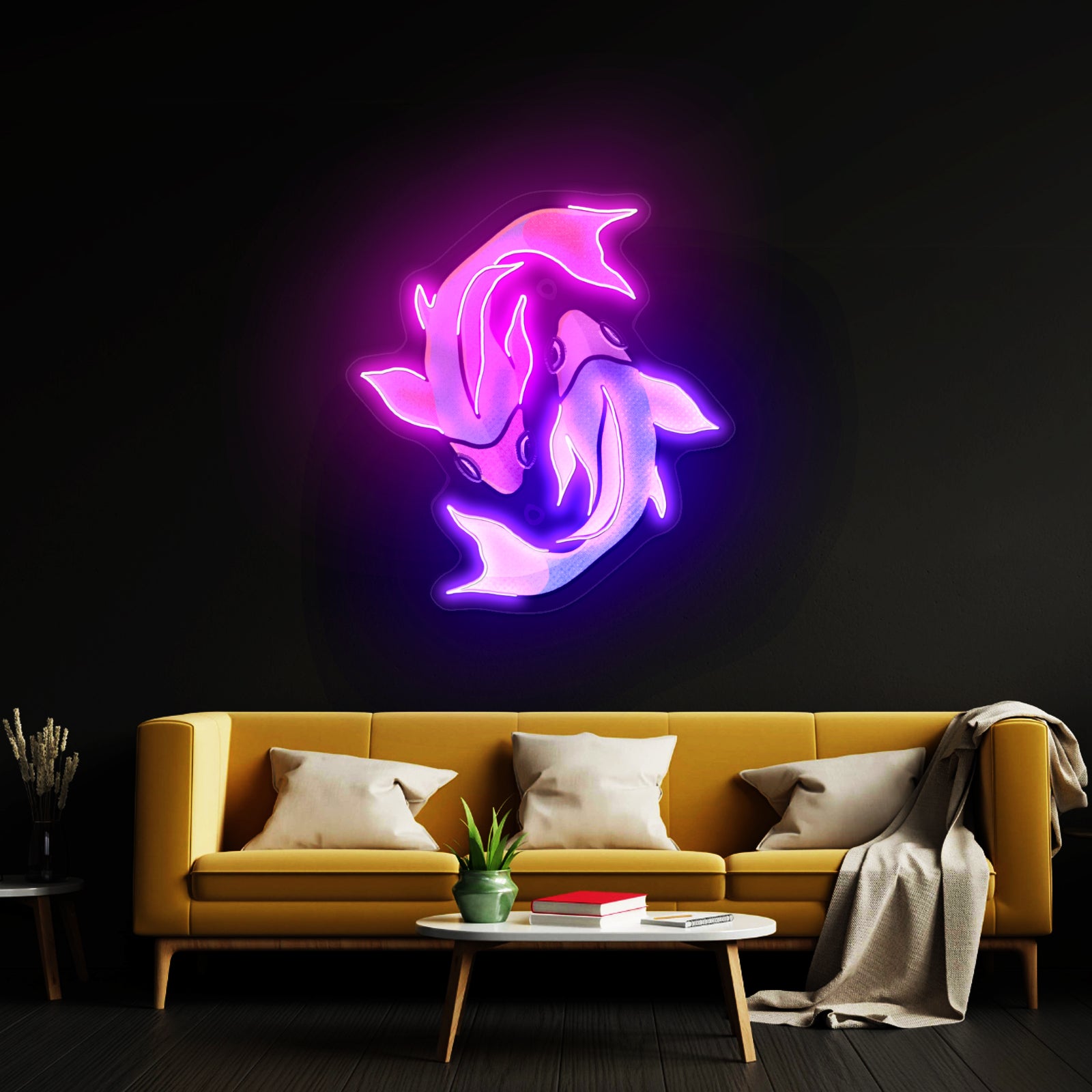Pisces Fish Sign Zodiac Artwork Aesthetic Neon Signs