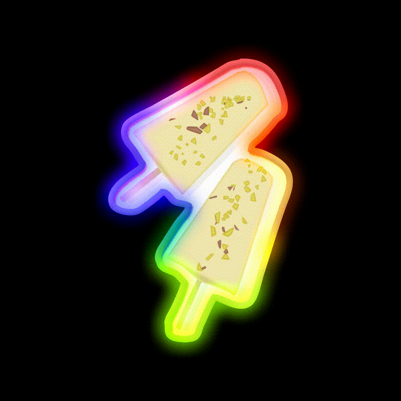 Pista Pistachio Kulfi Snack Food Led Neon Sign Rgb Color - LED neon sign close-up detail