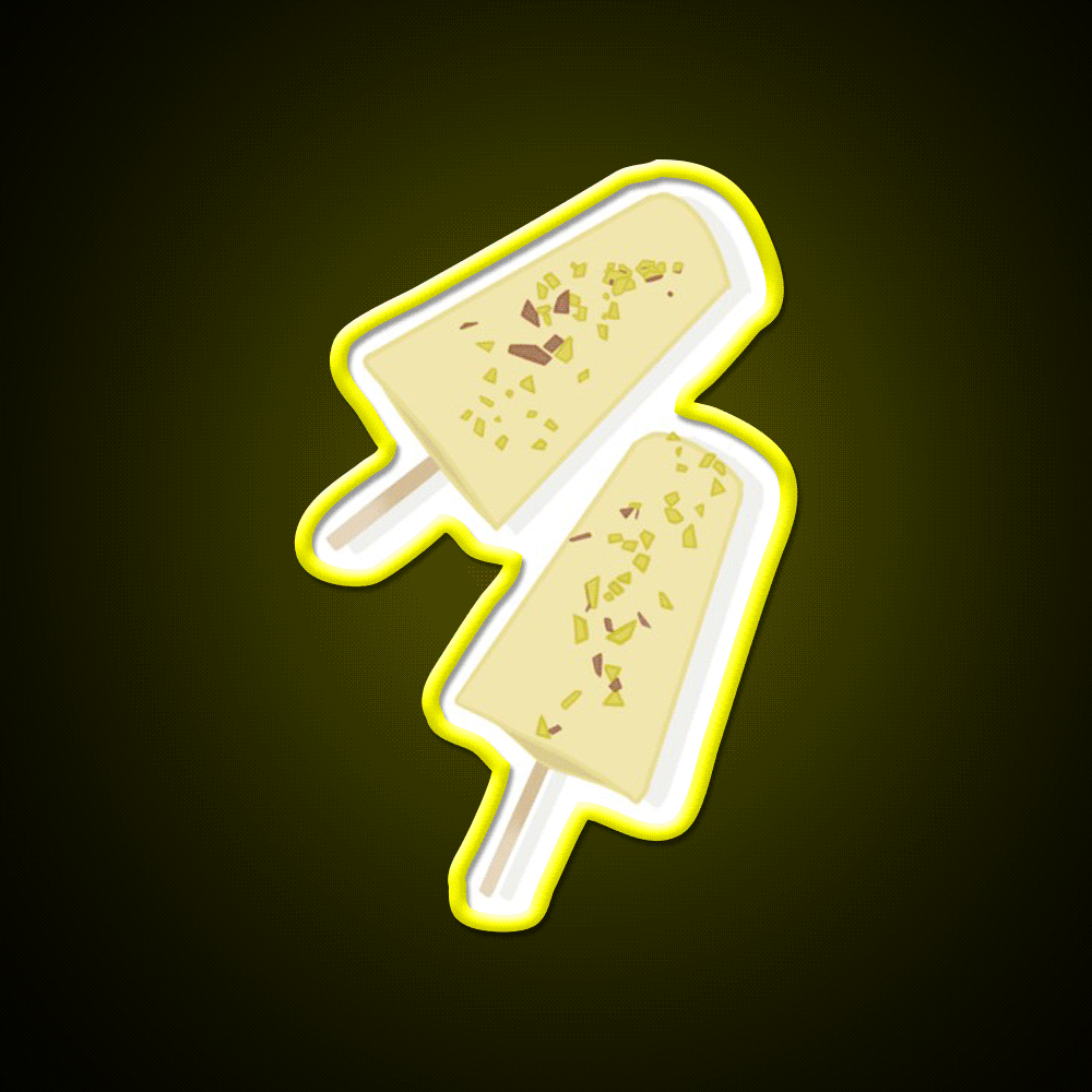 Pista Pistachio Kulfi Snack Food Led Neon Sign Rgb Color - Custom LED neon sign front view