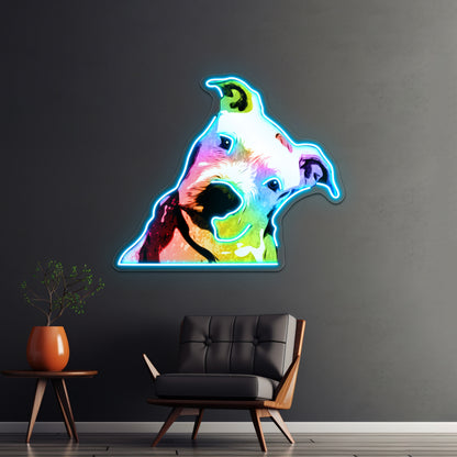 Pit Bull Rainbow Series Pop Artwork Led Neon Signs Custom