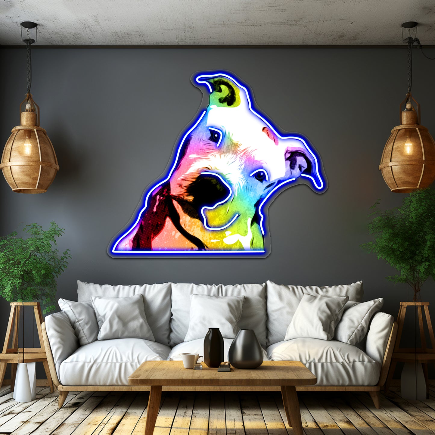 Pit Bull Rainbow Series Pop Artwork Led Neon Signs Custom