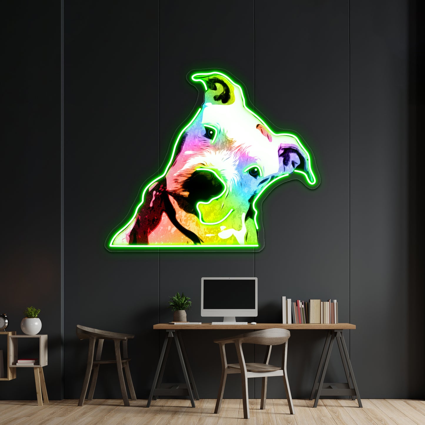 Pit Bull Rainbow Series Pop Artwork Led Neon Signs Custom