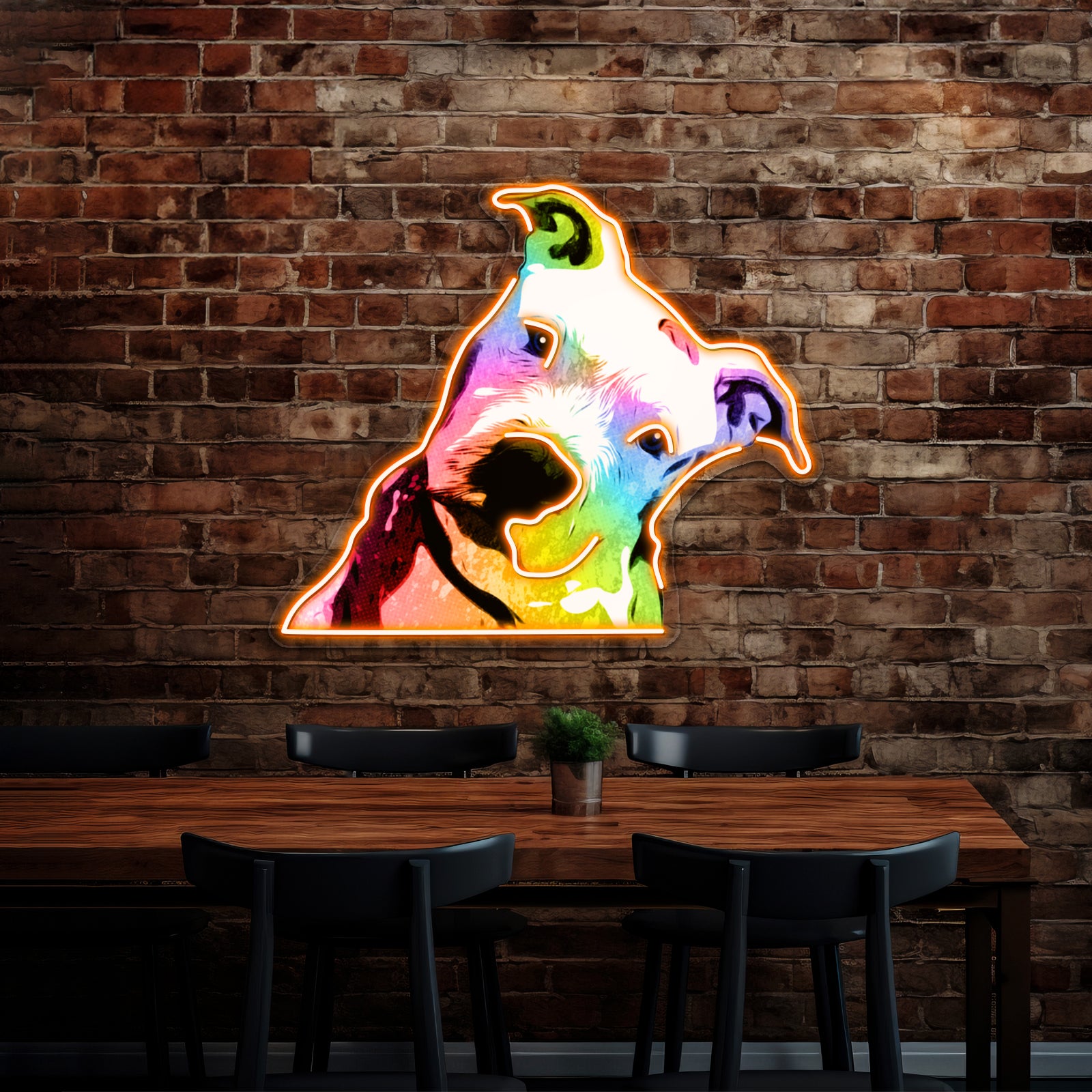 Pit Bull Rainbow Series Pop Artwork Led Neon Signs Custom | Shineneon