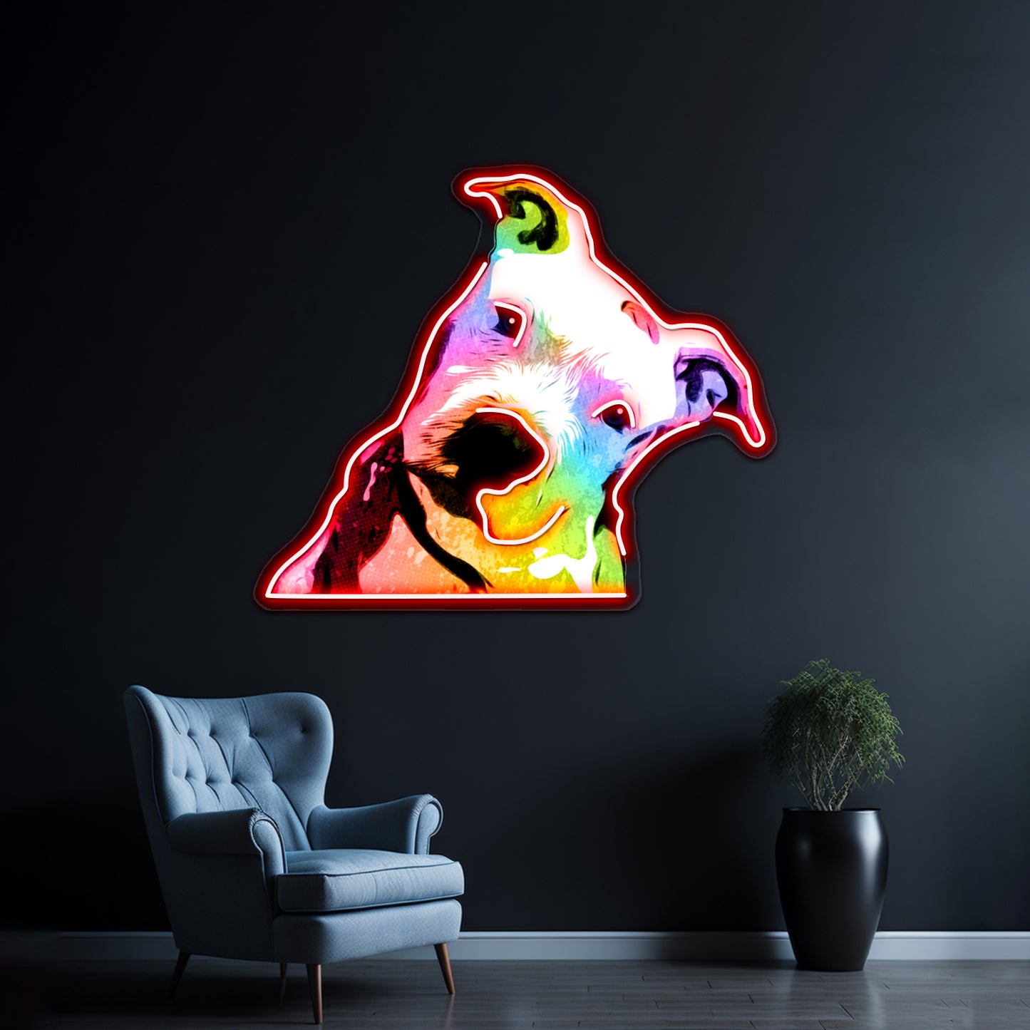 Pit Bull Rainbow Series Pop Artwork Led Neon Signs Custom