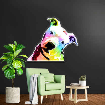 Pit Bull Rainbow Series Pop Artwork Led Neon Signs Custom