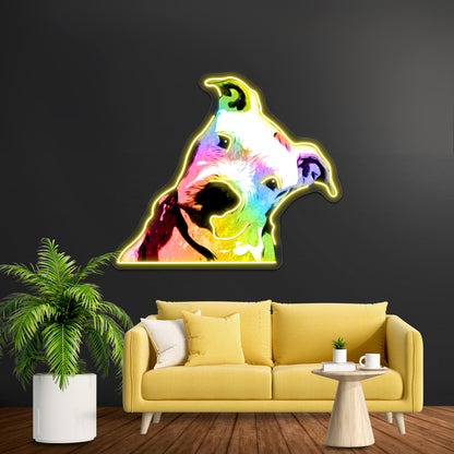 Pit Bull Rainbow Series Pop Artwork Led Neon Signs Custom