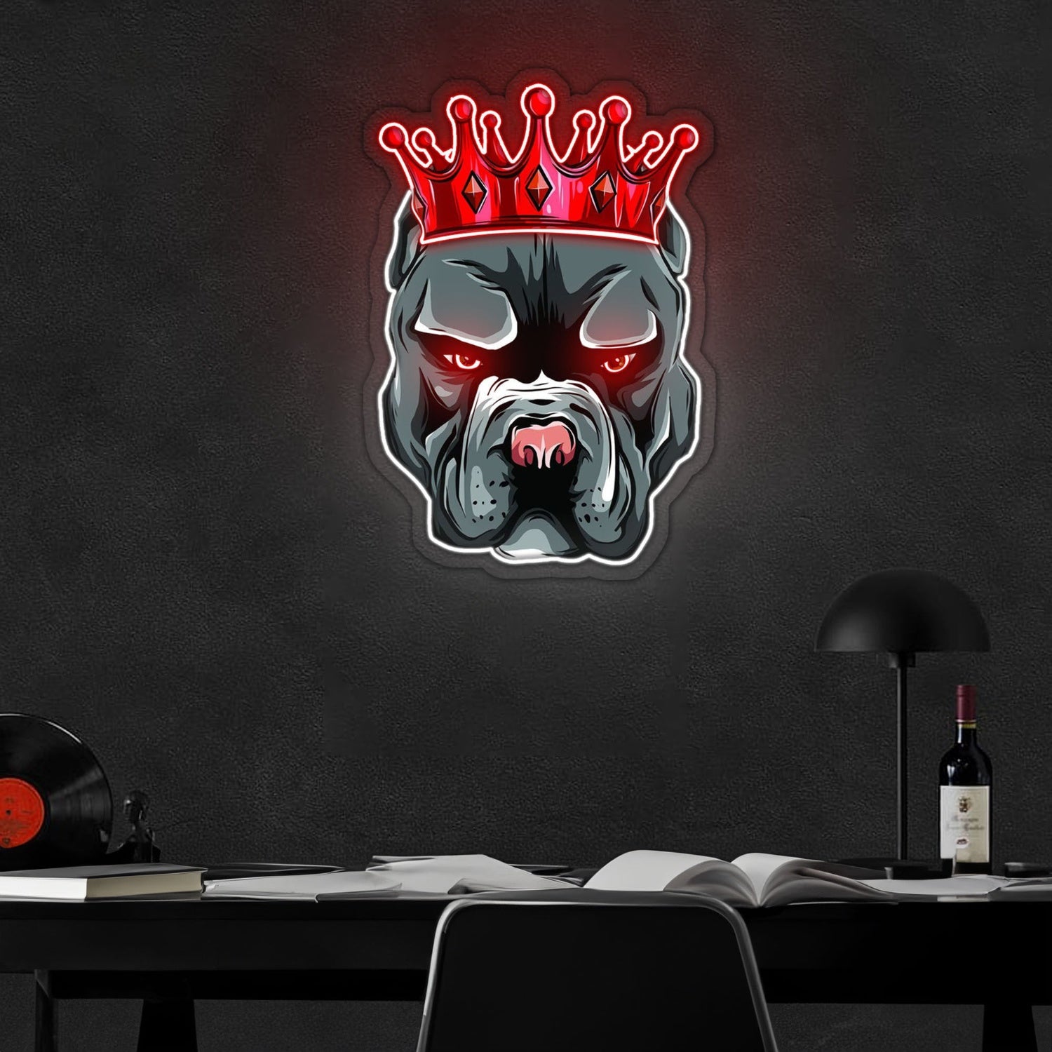 Pitbull In Crown Led Neon Sign X Acrylic Artwork | Shineneon