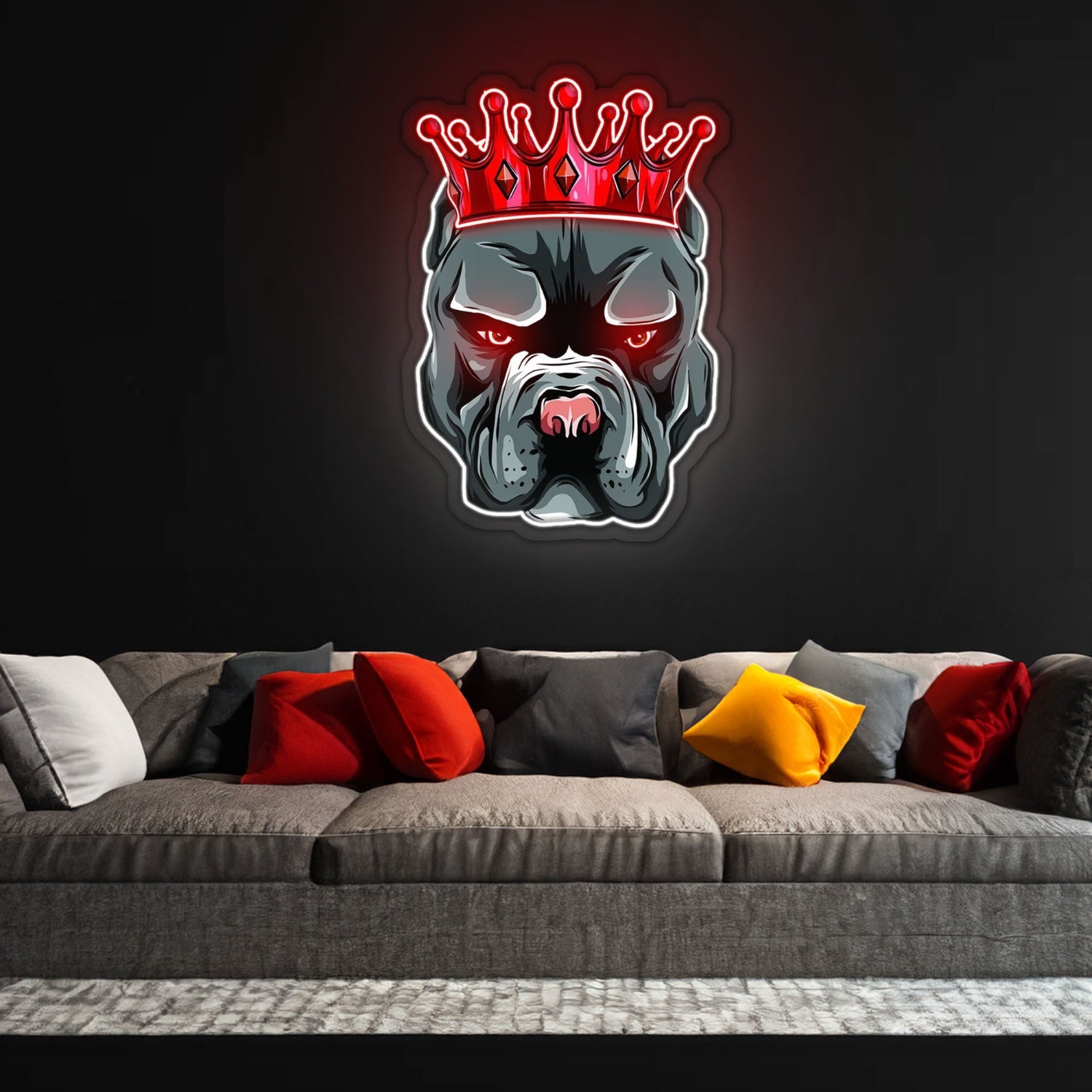 Pitbull In Crown Led Neon Sign X Acrylic Artwork | Shineneon