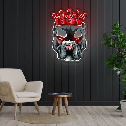 Pitbull In Crown Led Neon Sign X Acrylic Artwork - Shineneon