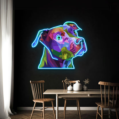 Pitbull Pop Artwork Led Neon Signs Custom